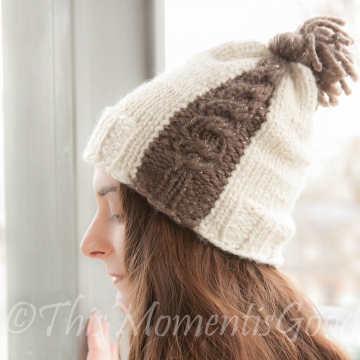 LOOM KNIT CABLE HAT PATTERN-EXPRESS CABLE HAT PATTERN, UNISEX