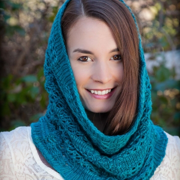 LOOM KNIT LACE SNOOD, COWL PATTERN