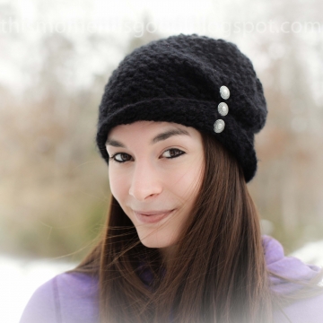 LOOM KNIT LADIES FOLDED BRIM HAT PATTERN! LOOM KNIT WINTER HAT PATTERN. AVAILABL