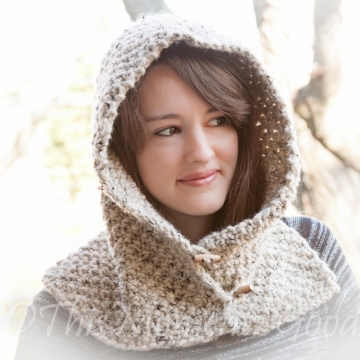 LOOM KNIT COUNTRY HOOD WITH COWL PATTERN