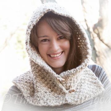 LOOM KNIT COUNTRY HOOD WITH COWL PATTERN