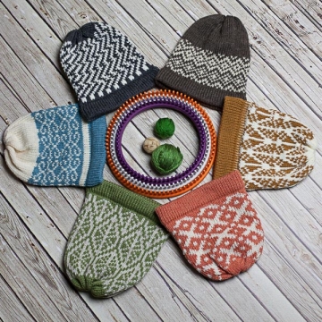 Loom Knit Fair Isle Hat Patterns. 6 PDF Loom Knitting Patterns Included.