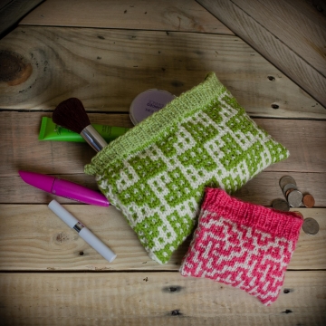 Loom knit wallet, change purse, make up bag, travel case, credit card holder