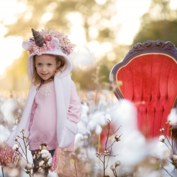 Loom Knit Unicorn Pocket Scarf With Hood PDF PATTERN. Double Pockets for hands a