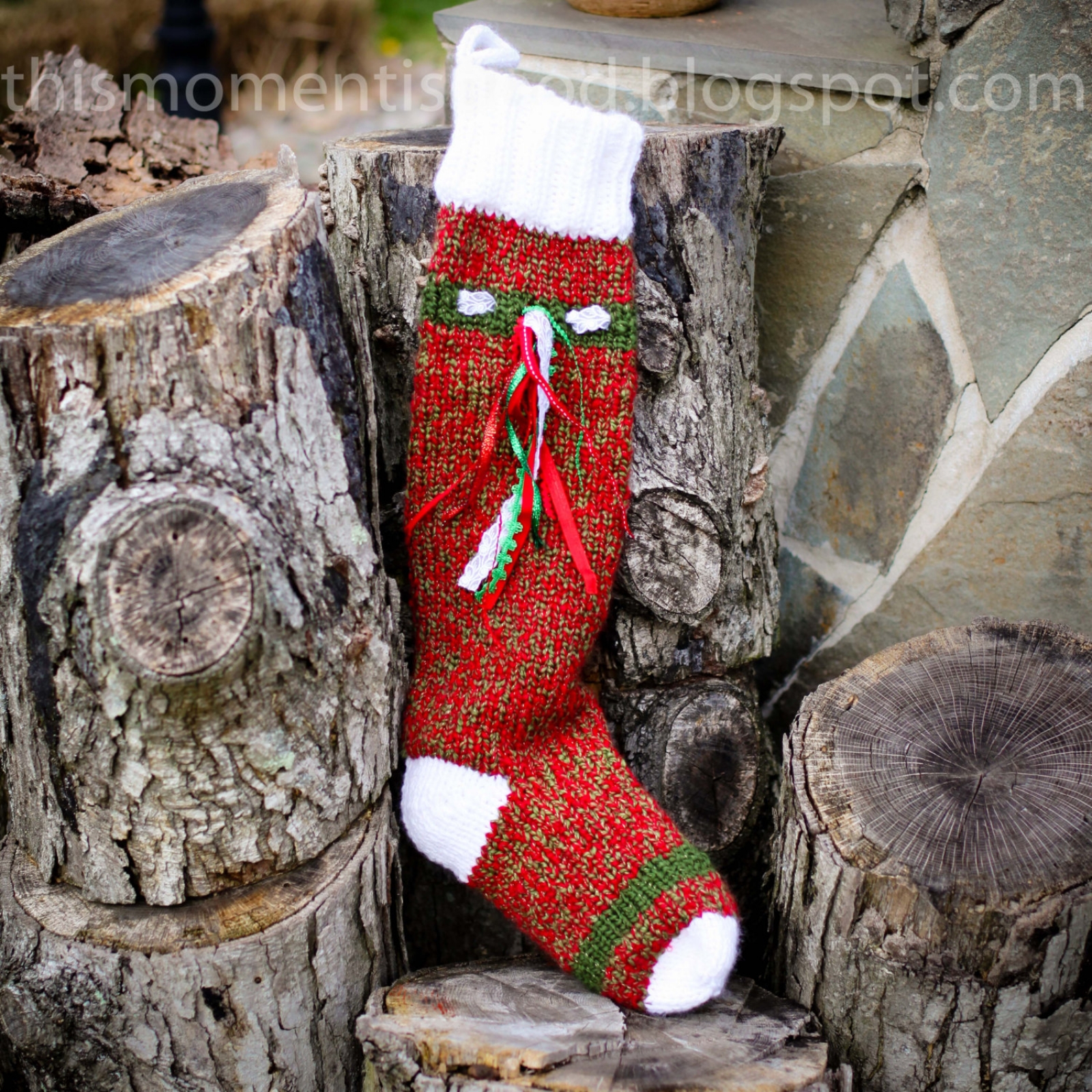 Loom Knit Christmas Stocking Pattern Extra Long And Thick Weave For All Of Santa S Goodies Item Is For Pattern Only