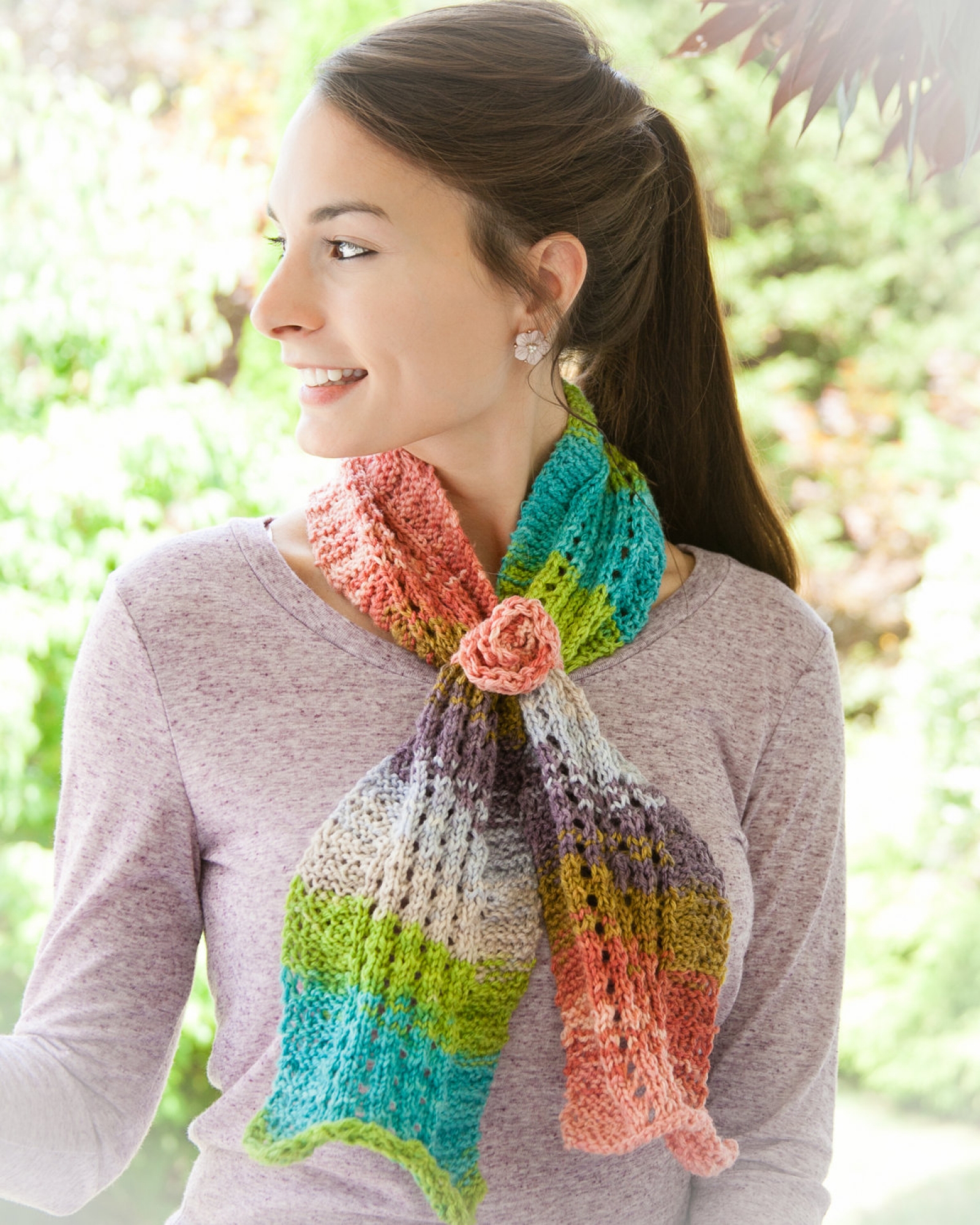 Loom Knit Eyelet & Ripple Scarf Pattern This Moment is Good