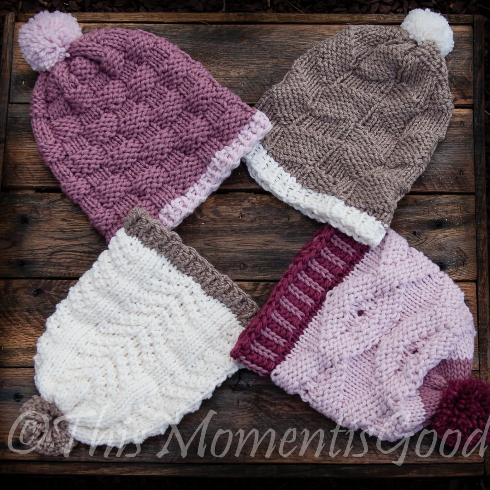 Loom Knit Hat Collection 1 Pattern Set 4 Patterns Included All Patterns Utilize Knits And Purls To Create The Designs 15 Page Pdf