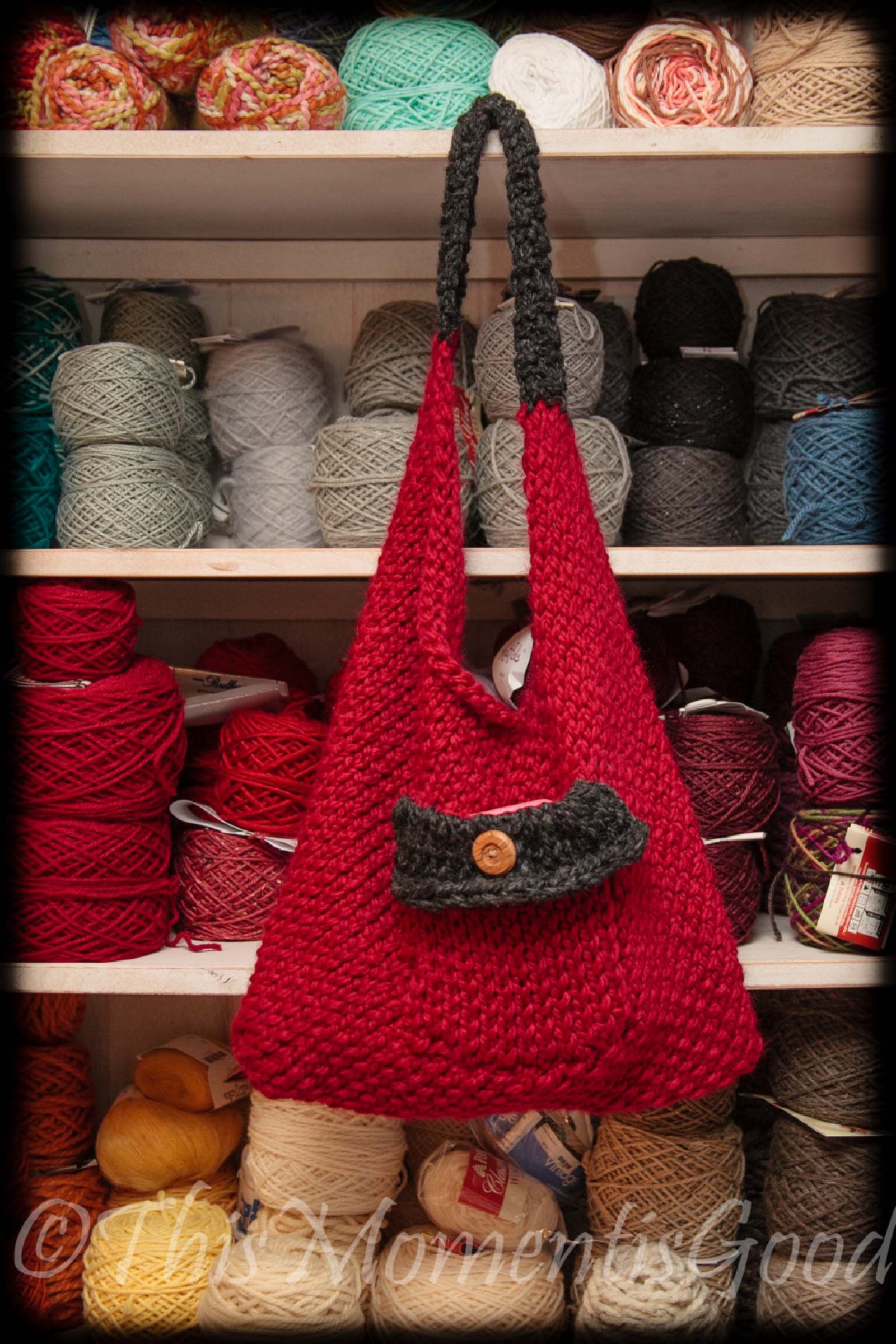 Loom Knit Sling/Bento Bag, Handtasche, Geldbörse MUSTER