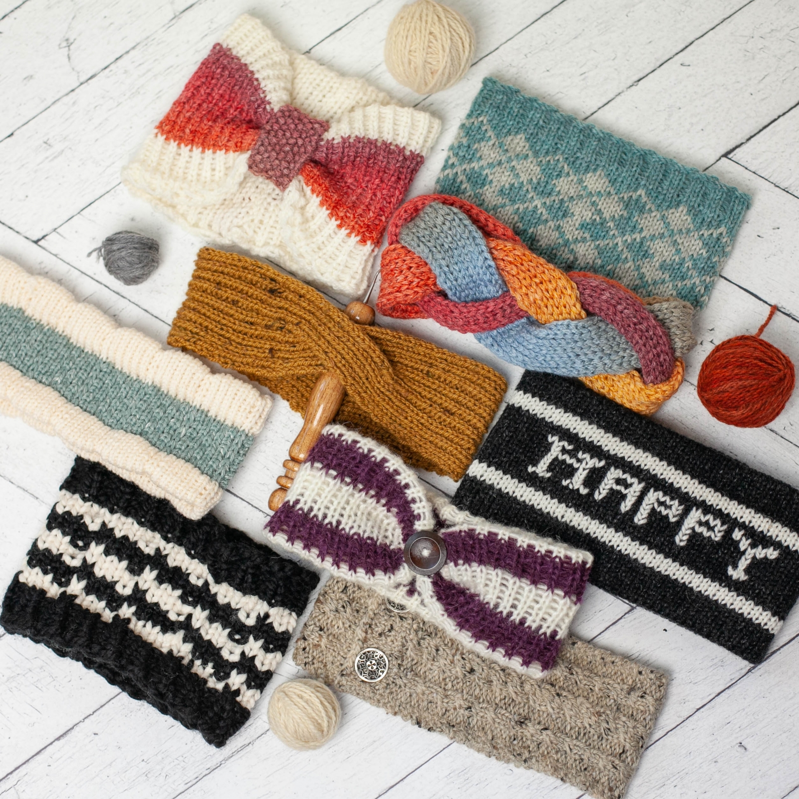 Loom Knit Headband Earwarmer Collection I 10 Patterns Included For Fair Isle Tuck Stitch Turban Sporty Extra Warm Head Warmers Pdf Pattern