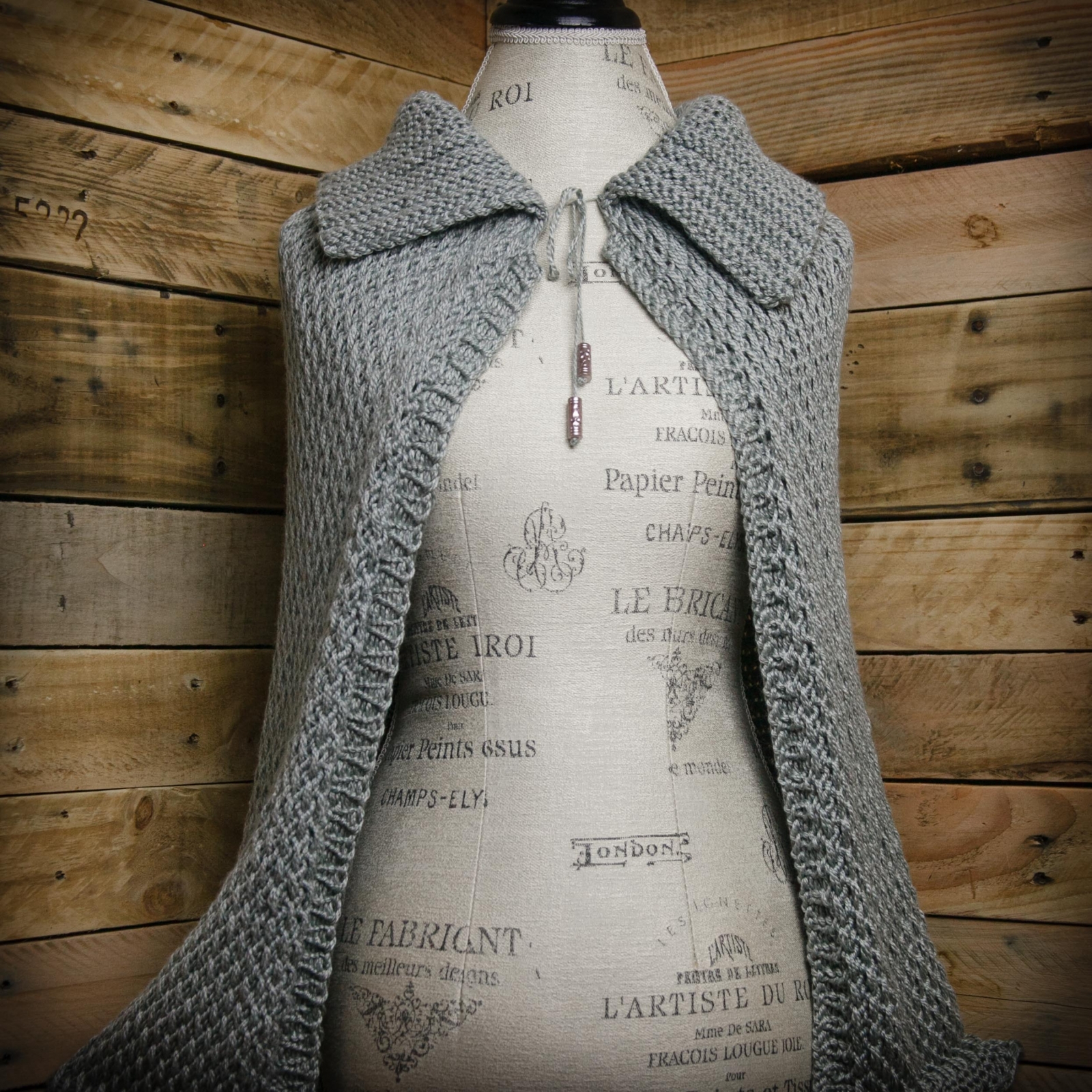 Loom Knit Cape Pattern, loom knit wrap, scialle, modello