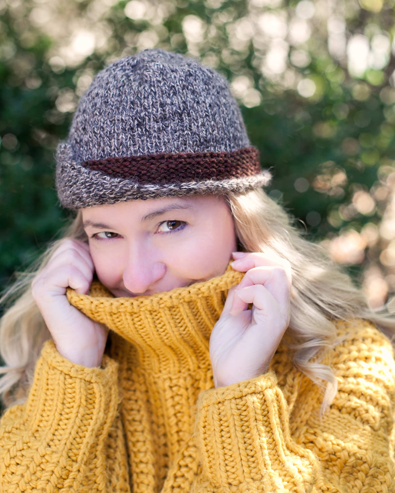 Loom Knit Tweed Cloche Hat PDF PATTERN. Fold up flap, sized for newbor
