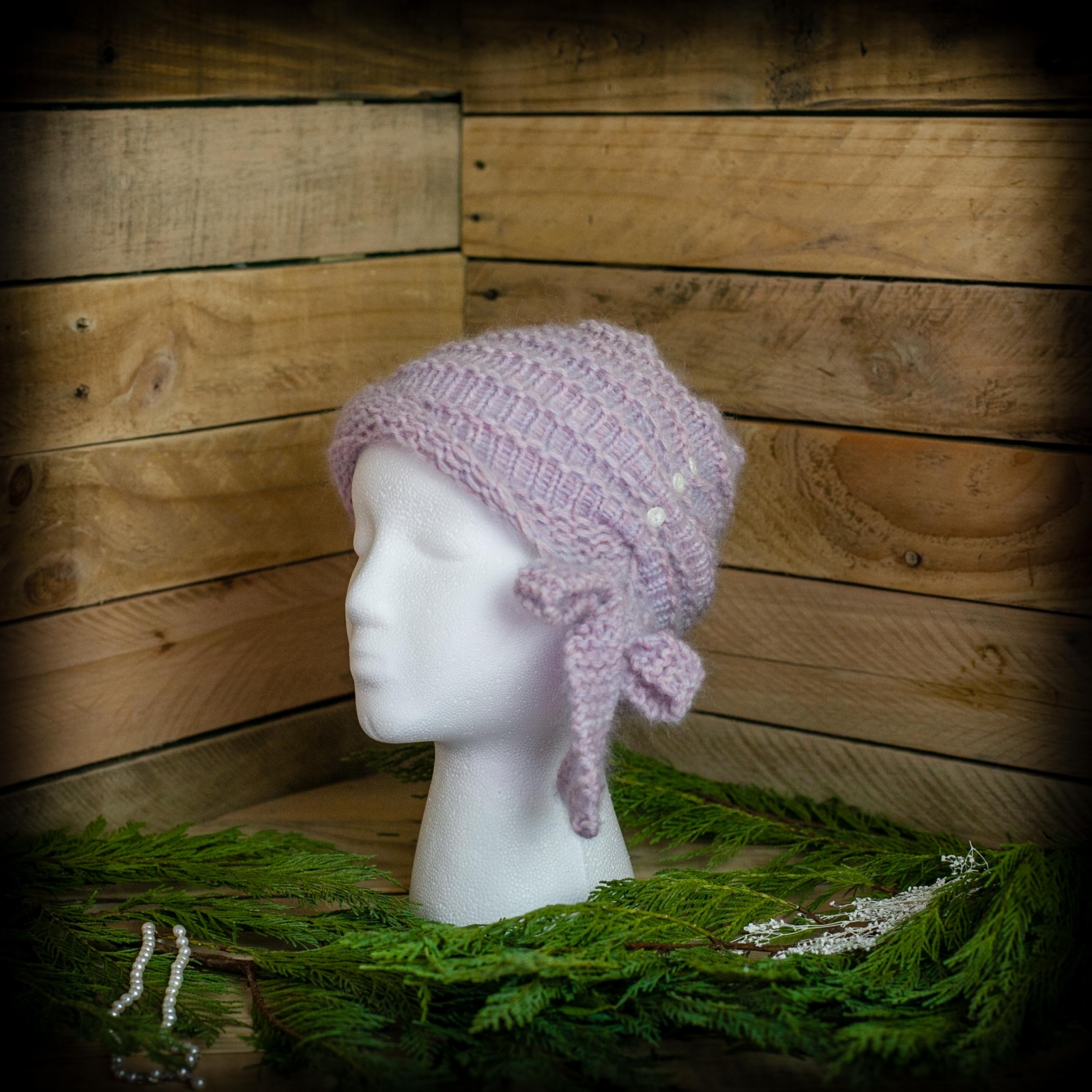 Loom Knit Cloche Hat PATTERN Side Tie Bow Vintage PDF Loom