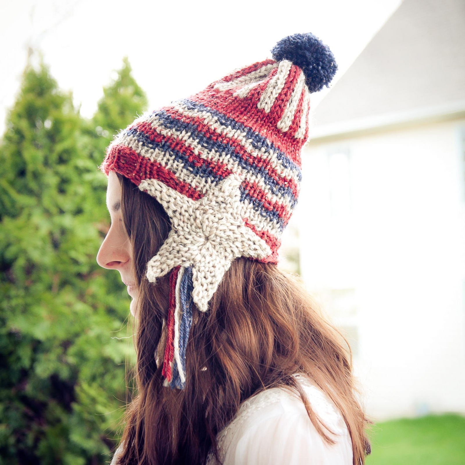 Loom knit sales earflap hat