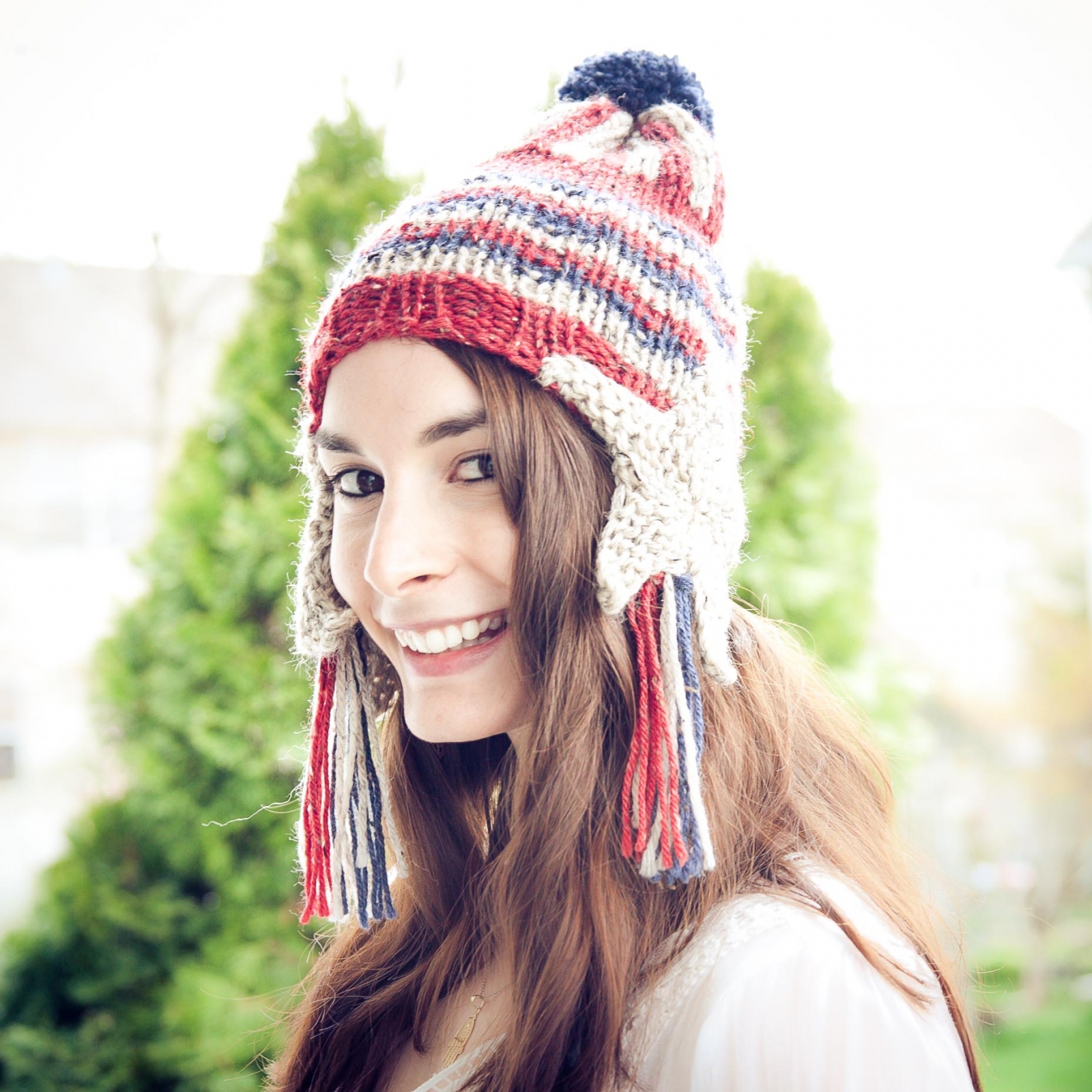 Loom Knit Patriotic Earflap Hat Pattern This Moment is Good