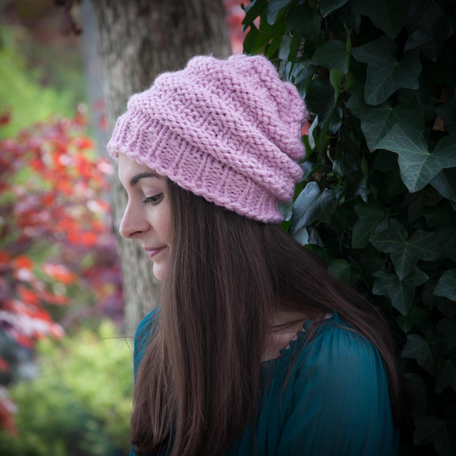 Loom Knit Hat Pattern Slouch Hat Beanie Textured Bulky Chunky Knit Hat Pdf Pattern Download