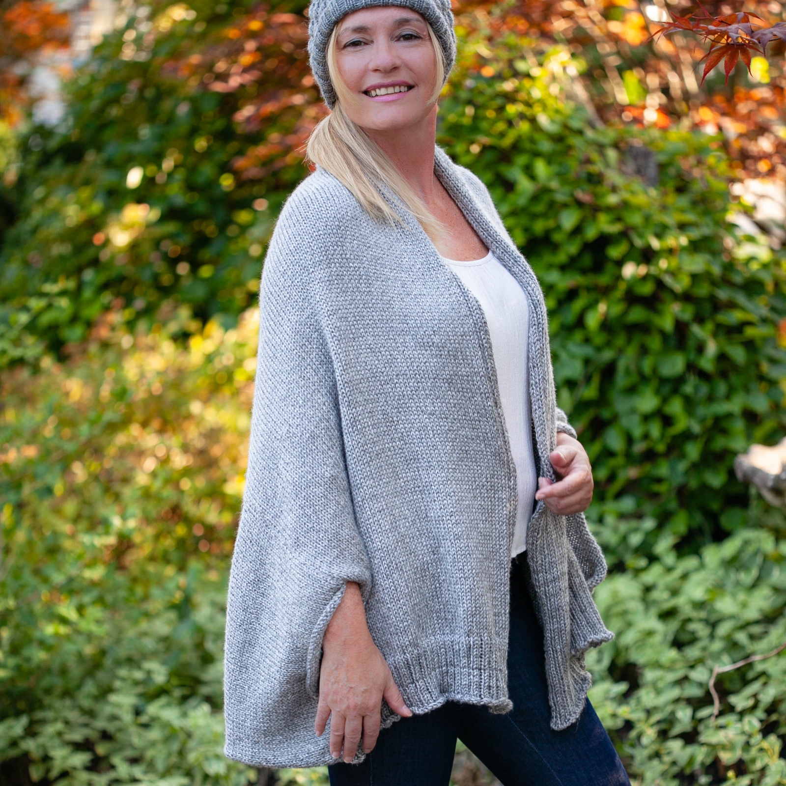 Loom Knit Shrug Style Cardigan Pattern. Oversized fit. PDF