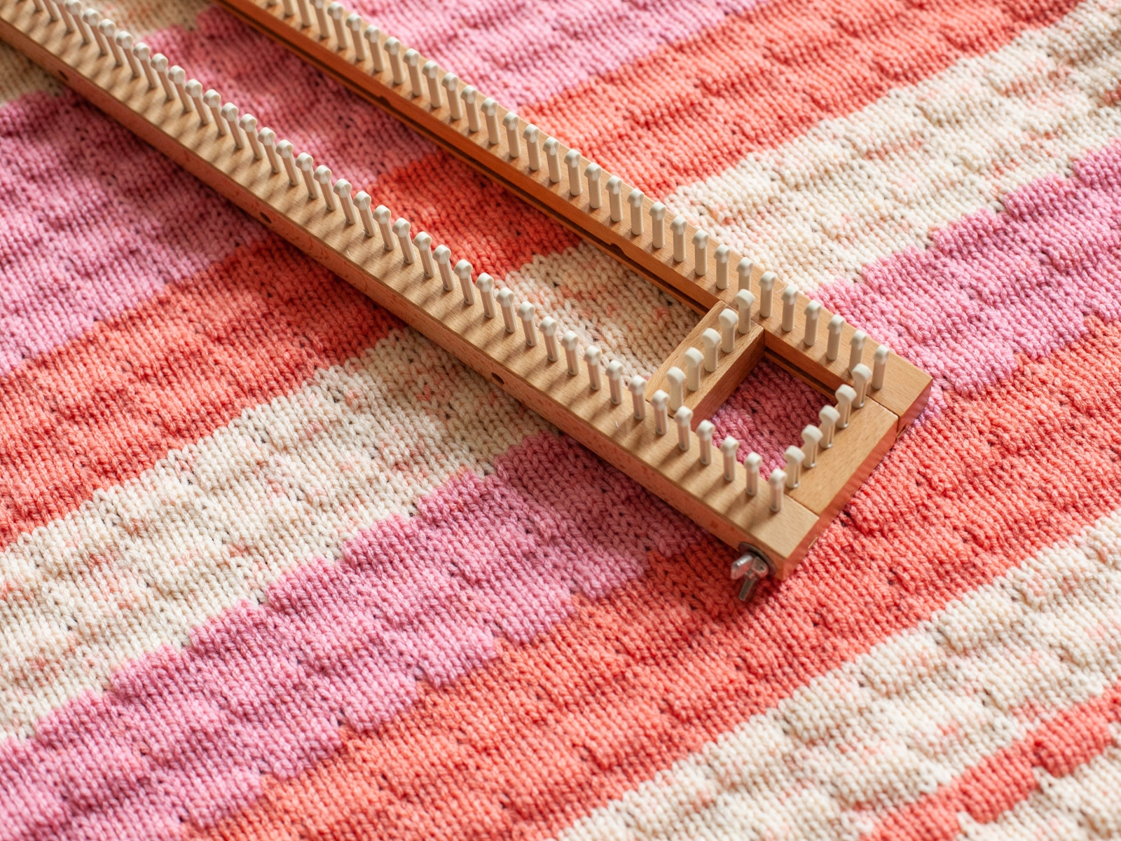 Loom Knit Baby Blanket With Crochet Edging Pattern This