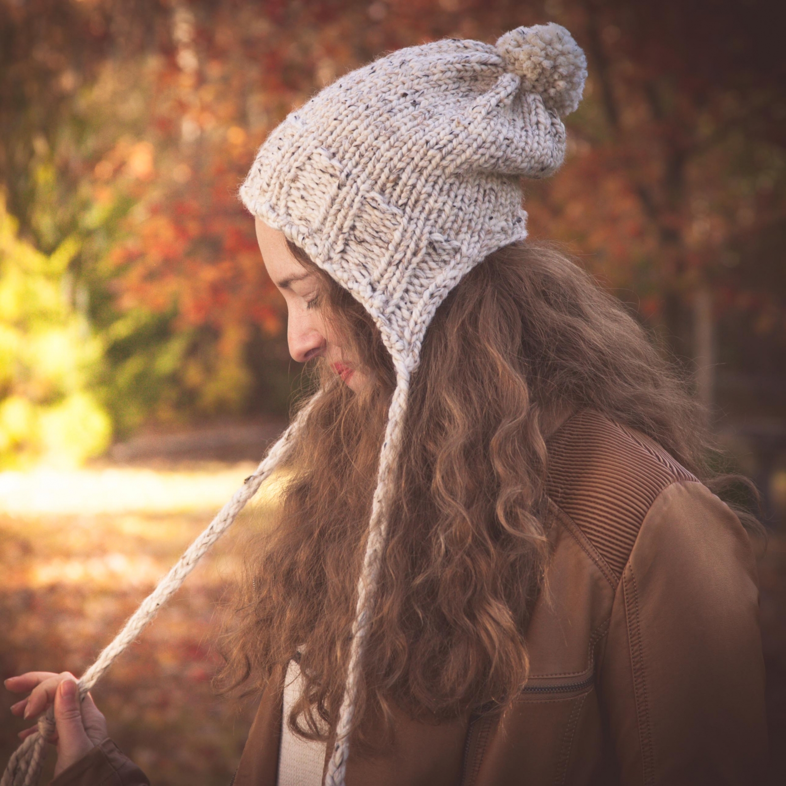 Loom knit earflap hat best sale