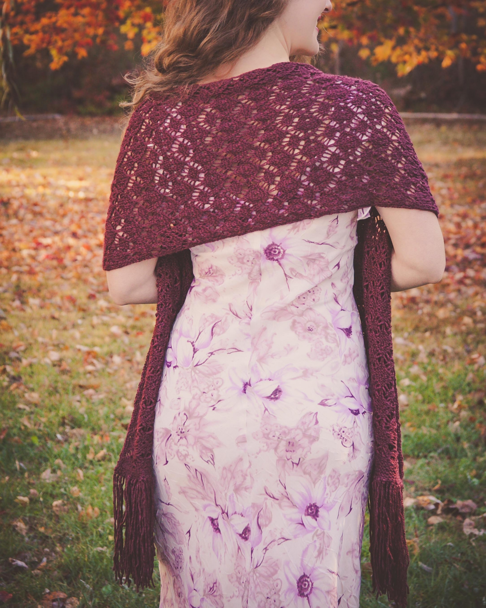 Loom knit lace shawl, wrap, scarf PATTERN This Moment is