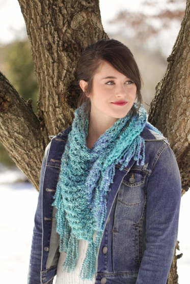 Loom Knit Triangle Scarf