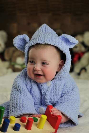 Loom Knit Baby Bear Robe
