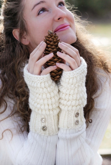 Loom Knit Fingerless Gloves