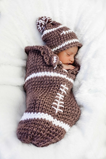 Loom Knit Football Cocoon and Hat Loom Knit Football Cocoon and Hat