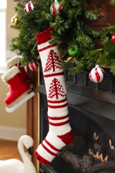 Loom Knit Fair Isle Christmas Stocking