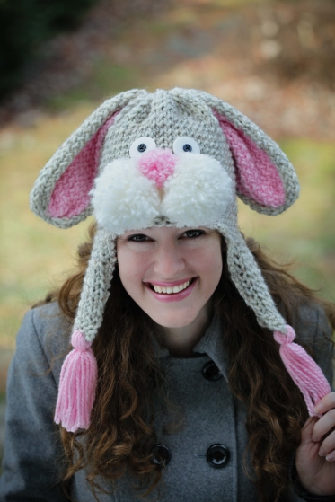 Loom Knit Rabbit Hat