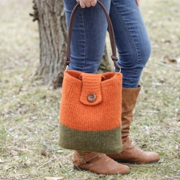 Loom Knit Handbag PATTERNS Loom knit purse, loom knit tote, Felted, Loom Knit Bucket Bag, Waist hip Bag, Tote Bag. 3 patterns PDF Download.