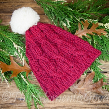 Loom Knit Lace Cable Hat PATTERN. The perfect unisex cable hat for winter weather! Immediate PDF PATTERN download. Ski cap, ski hat Pattern.