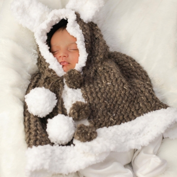 Loom Knit Newborn Poncho PATTERN; Loom knit Rabbit Poncho PATTERN Loom Knit Cape Newborn; Newborn to 3 mos size; PDF Instant Download.
