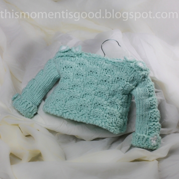 Loom Knit Baby Sweater Pattern: Checkerboard Pattern on Sleeves and body of sweater. PATTERN ONLY! 12 Month Size.