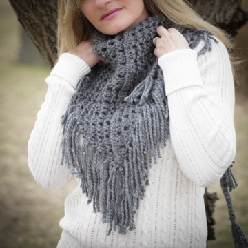 Loom Knit Eyelet Triangle Shawl PATTERN. Lace Scarf Pattern.PDF Pattern is available for immediate download.