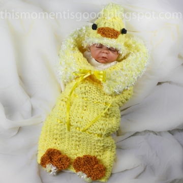 Loom Knit Cocoon for Baby Pattern; PATTERN ONLY includes Baby Chick Hat & Cocoon patterns. Newborn Size. Instant Download!