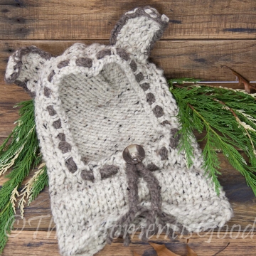 Loom Knit Puppy Dog Hood with cowl PATTERN. Rustic, Chunky hood/cowl PATTERN. Instant PDF Download. Toddler and Child sizes.