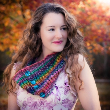 Loom Knit Lace Cowl PATTERN, Eyelet, Colorful, Lacy, Ladies Draped Cowl, PDF PATTERN Download.