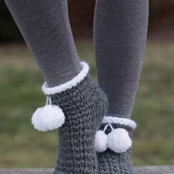 Loom Knit Slipper Socks Loom Knit Slipper Socks