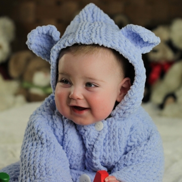 Loom Knit Baby Bear Robe Loom Knit Baby Bear Robe