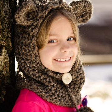 Loom Knit Bear Hood