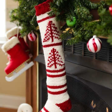 Loom Knit Fair Isle Christmas Stocking