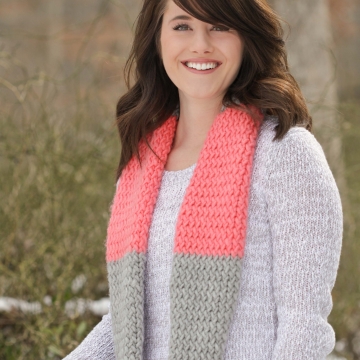 Coral and Gray Infinity Scarf Coral and Gray Infinity Scarf