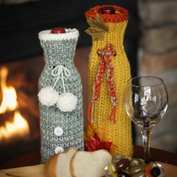 Loom Knit Wine Bottle Sweaters Loom Knit Wine Bottle Sweaters
