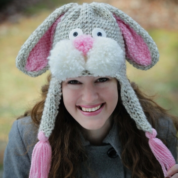 Loom Knit Rabbit Hat