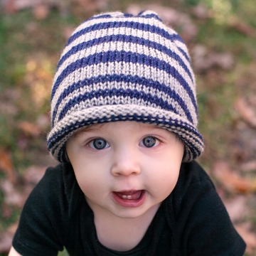 Loom Knit Striped Hat PDF PATTERN. "City Stripes" Hat, Urban hat that can be made fitted or Slouchy.