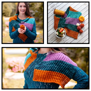 Bluebell Poncho -- a loom knit pattern