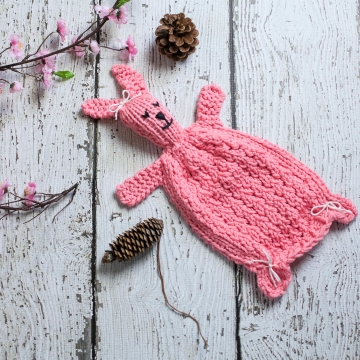 Loom Knit Bunny Lovey Pattern, Bunny Blanket Toy PDF PATTERN. Great Homemade Gift Idea For Baby!
