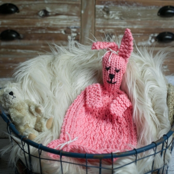 Loom Knit Bunny Lovey Pattern, Bunny Blanket Toy PDF PATTERN. Great Homemade Gift Idea For Baby!