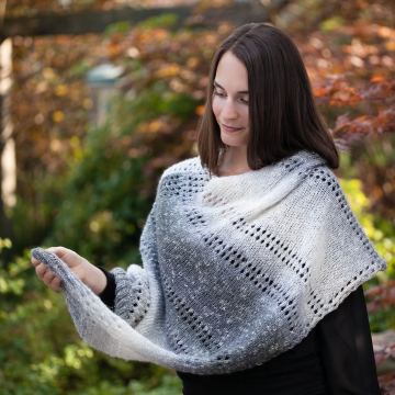 Loom Knit Poncho Cape Pattern. The Grey Skies Poncho Has An Elegant Design and Is An Easy Loom Knit. PDF PATTERN Download.