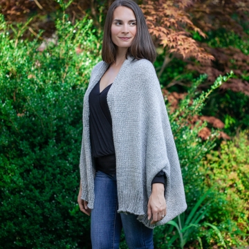 Loom Knit Shrug Style Cardigan Pattern. Oversized fit, Warm Winter Sweater. PDF PATTERN Download.